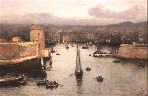 Le Port De Marseille Oil Painting by Jean Baptiste Olive