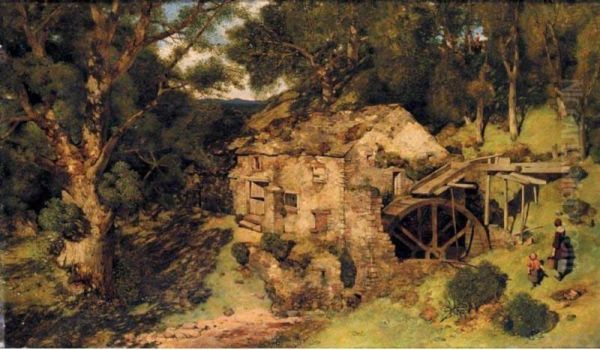 An Old Mill Near Haweswater Oil Painting by William James Blacklock