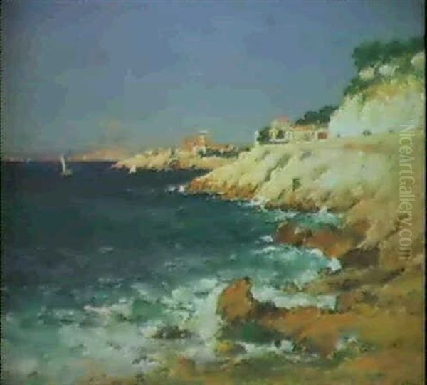 Maisons En Bord De Mer Oil Painting by Jean Baptiste Olive