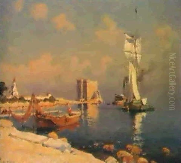 Port Anime De Cassis Oil Painting by Jean Baptiste Olive