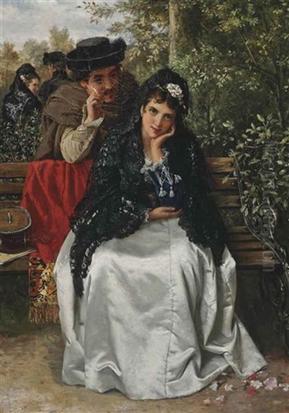 Spanish Lovers Oil Painting by William Oliver the Younger