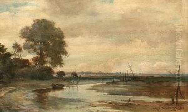 A River Estuary Oil Painting by William Kay Blacklock