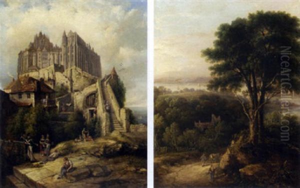 Mont St. Michel Oil Painting by William Oliver the Younger