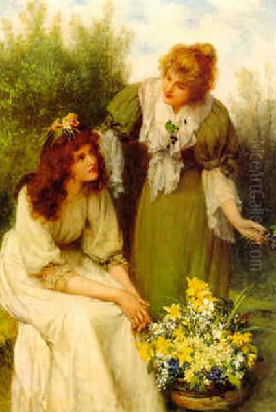 Confidences Oil Painting by William Oliver the Younger