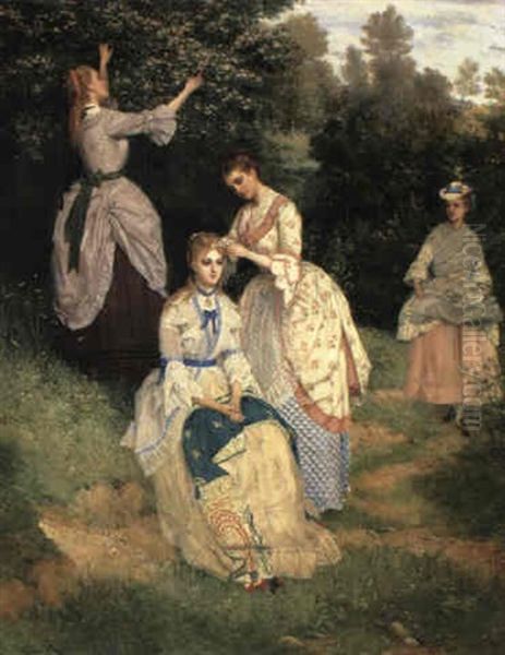 Springtime Idyll Oil Painting by William Oliver the Younger