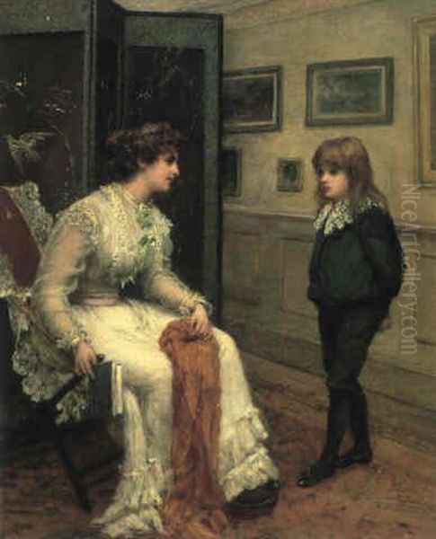 Storytime Oil Painting by William Oliver the Younger