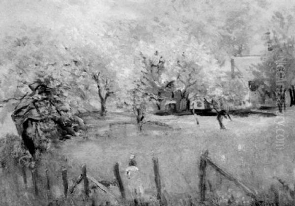 Apple Trees At Lexington Oil Painting by Jean Nutting Oliver