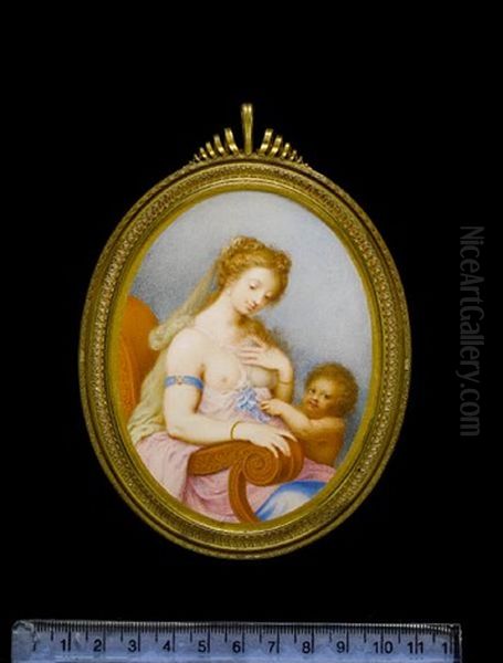 Venus And Cupid Oil Painting by Peter Oliver