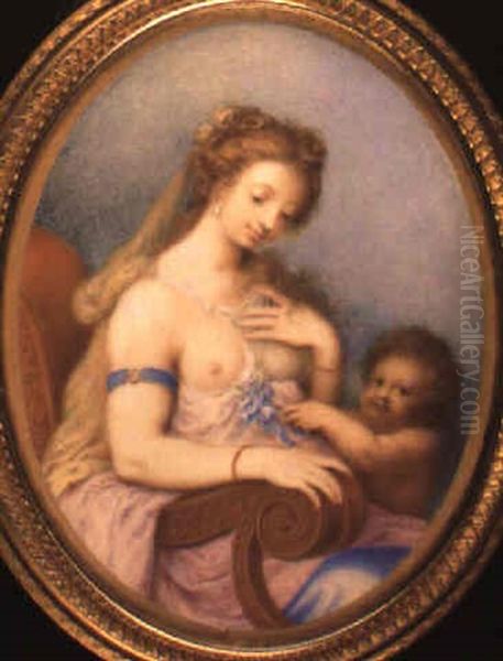 Portrait Of Venus And Cupid Oil Painting by Peter Oliver