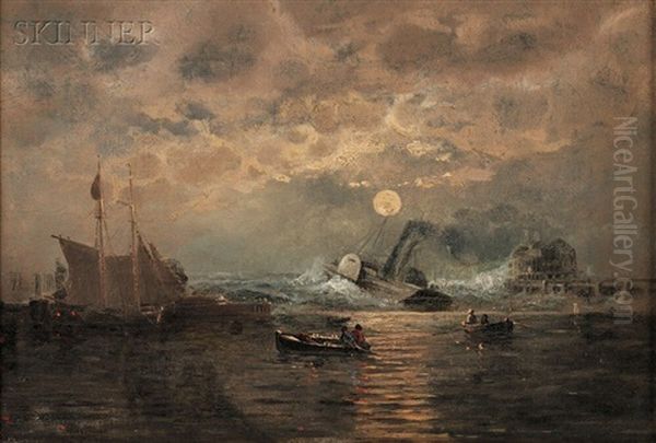 Harbor View Oil Painting by Thomas Clarkson Oliver