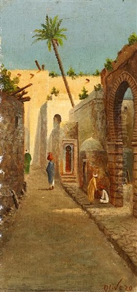 Strase In Kairo Oil Painting by Matteo Olivero