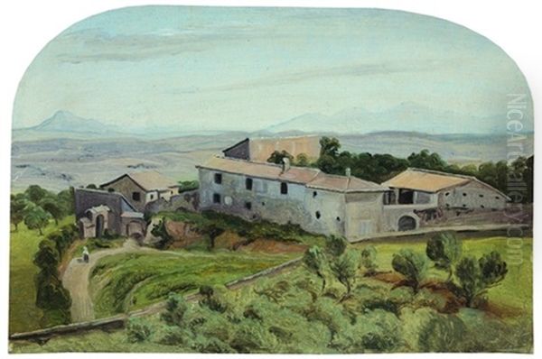 Landgut In Der Romischen Campagna Oil Painting by Ferdinand von Olivier