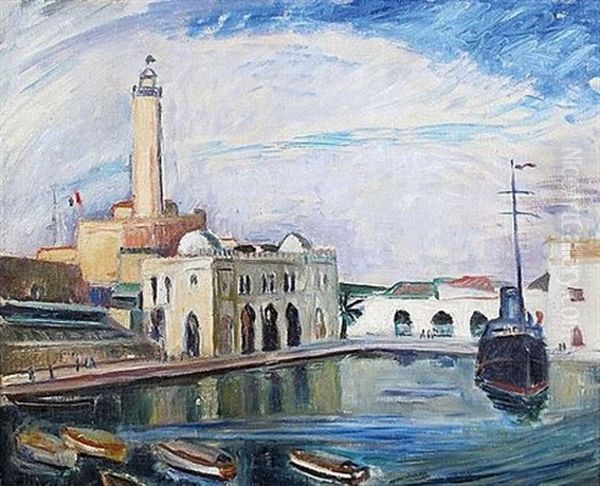 Bassin De L'amiraute D'alger Oil Painting by Georges Olivier