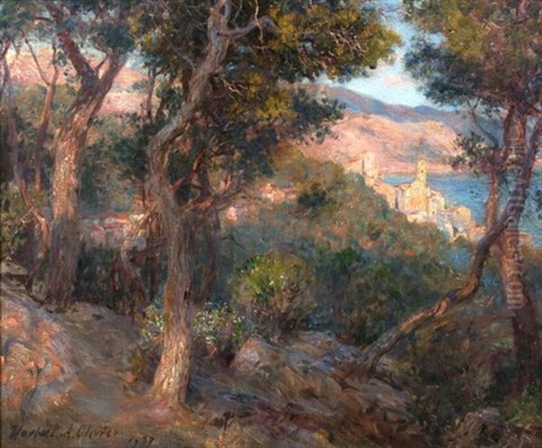 Italian Coastal View Oil Painting by Herbert Arnould Olivier