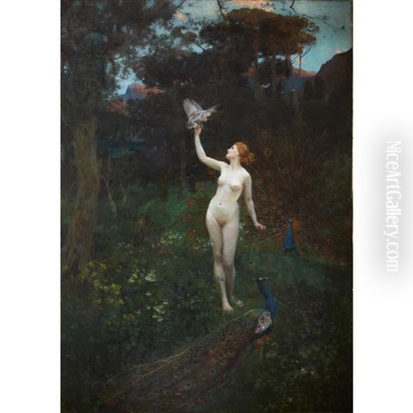 Not Juno's Heartless Fowls Oil Painting by Herbert Arnould Olivier