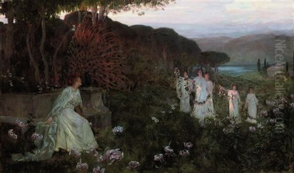 Hera And Her Attendants by Herbert Arnould Olivier