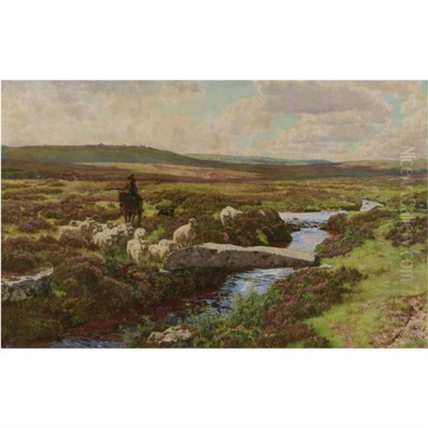 Wallerbrook Bridge, Dartmoor Oil Painting by Herbert Arnould Olivier