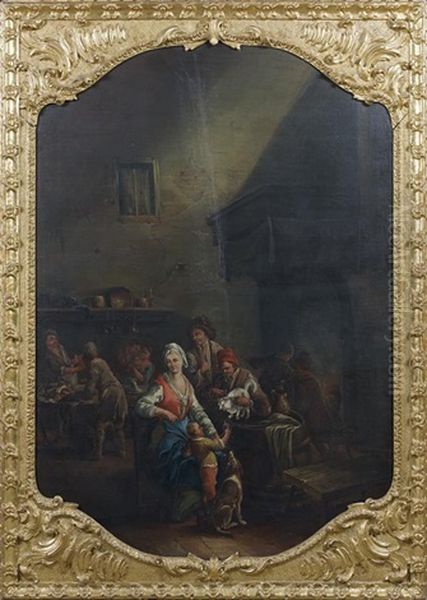 Rejouissances A L'auberge Oil Painting by Pietro Domenico Oliviero