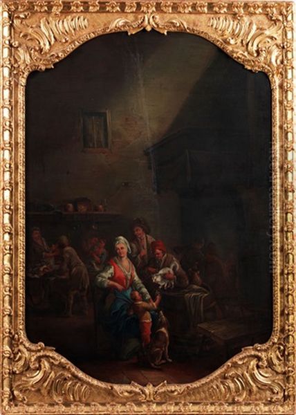 Bauerliche Szene Oil Painting by Pietro Domenico Oliviero