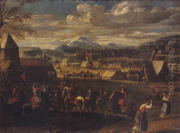 Scene De Campement Militaire by Pietro Domenico Oliviero