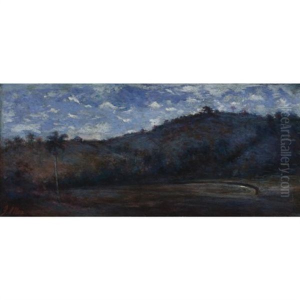 Paisaje Nocturno Oil Painting by Francisco Manuel Oller y Cestero