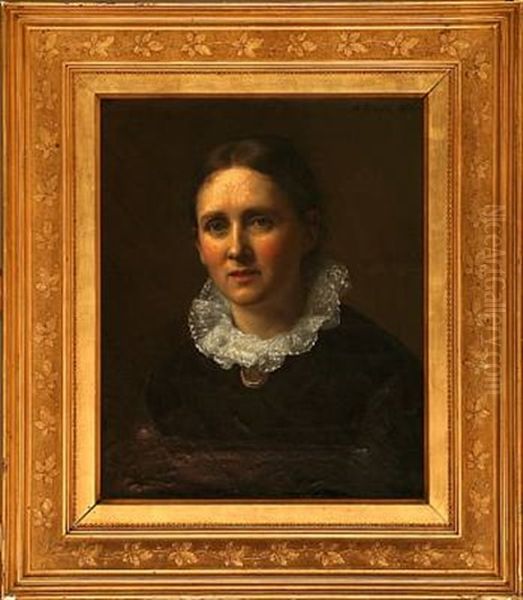 Portrait Of Bothilde Casse, Nee Winding Oil Painting by Henrik Benedikt Olrik