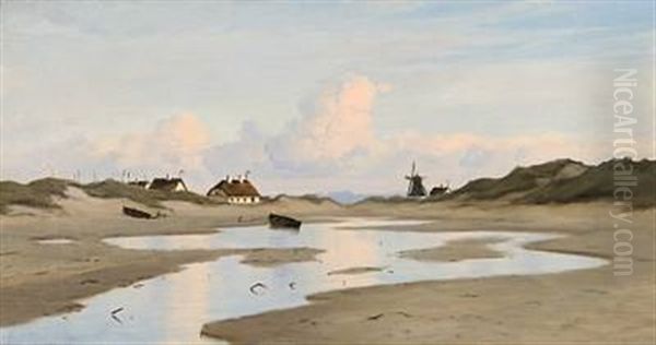 Danish Landscape Near The Coast Oil Painting by Alfred Olsen