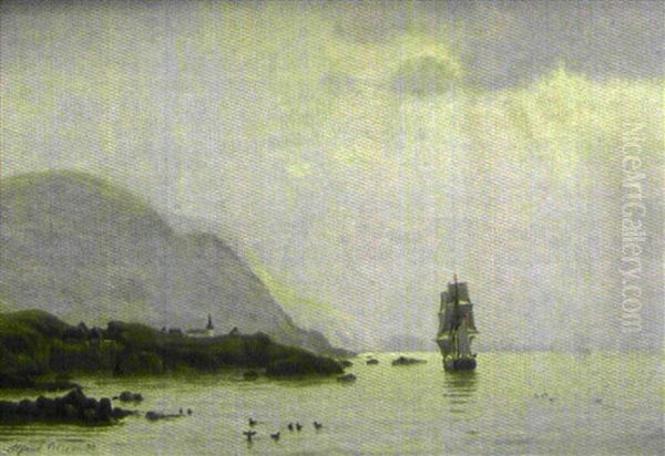 Marine, Vue De Norvege Oil Painting by Alfred Olsen