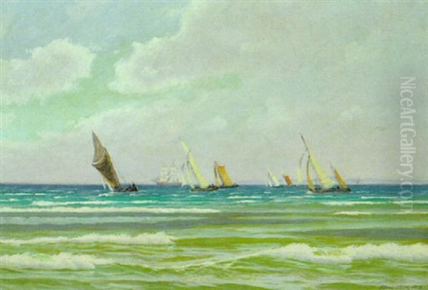 Fischerboote Laufen Nach Hornbaek Aus Oil Painting by Alfred Olsen