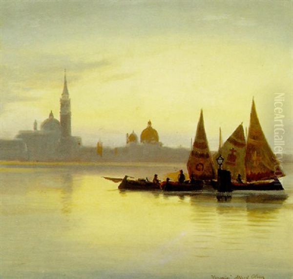 Venezia Set Fra Lagunerne Oil Painting by Alfred Olsen