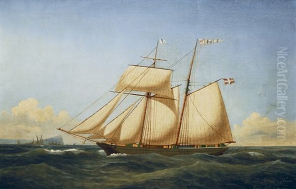 Danish Schooner Acme Oil Painting by Carl Julius Emil Olsen