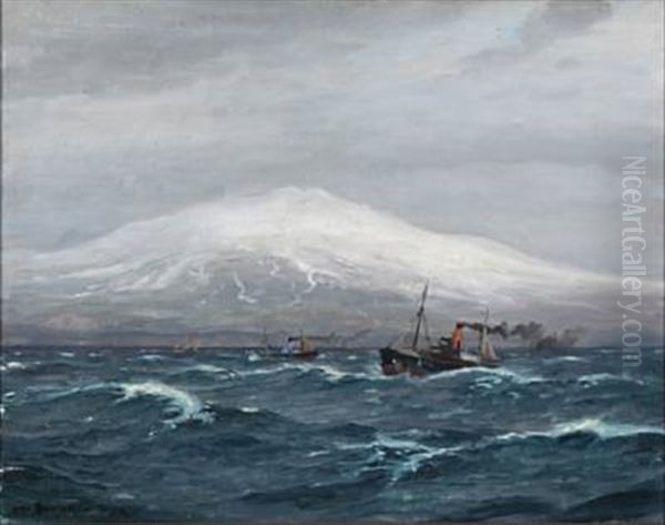 Seascape From The Island Oil Painting by Christian Benjamin Olsen