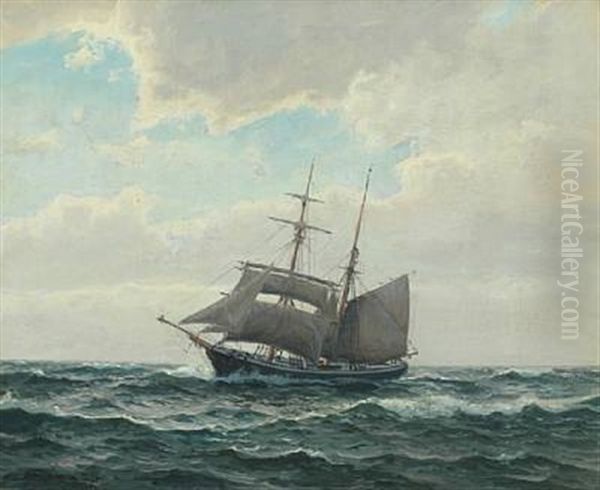 Maritime Scenery Oil Painting by Christian Benjamin Olsen