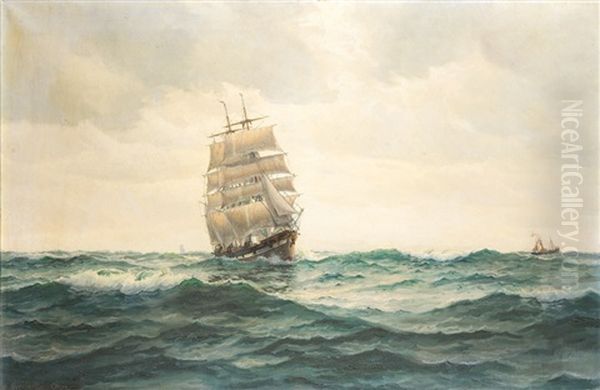 Dreimaster Auf Hoher See Oil Painting by Christian Benjamin Olsen