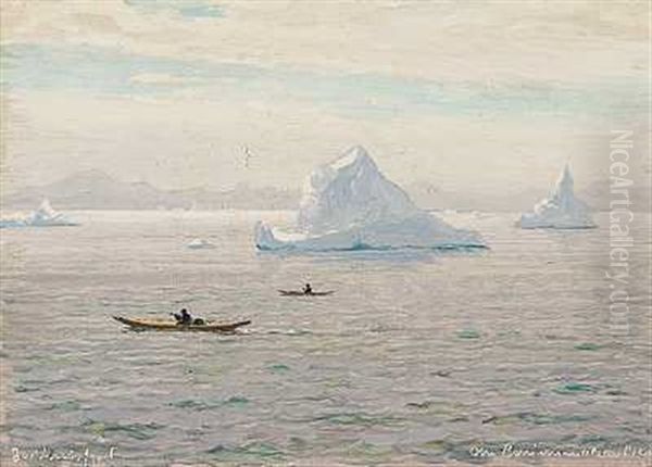 Parti Fra Godthabsfjorden I Gronland Oil Painting by Christian Benjamin Olsen