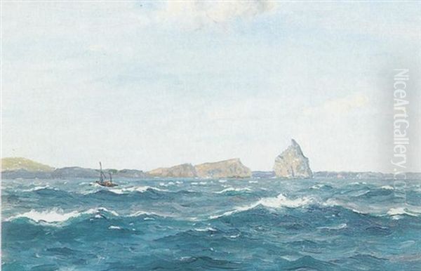 Sejlskib Ud For Reykjanaes, Island Oil Painting by Christian Benjamin Olsen