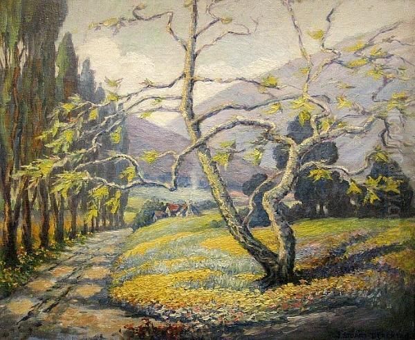 Springtime In Laurel Canyon Oil Painting by James Stuart Blackton