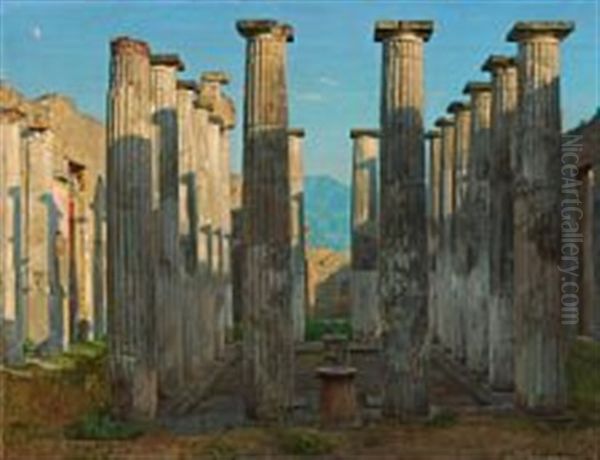 View From Pompeji Oil Painting by Peter Olsen-Ventegodt