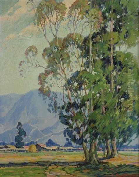 California Farm In Landscape Oil Painting by George Wallace Olson