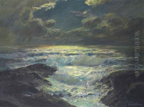 Moonlit Waters Oil Painting by Julius Olsson