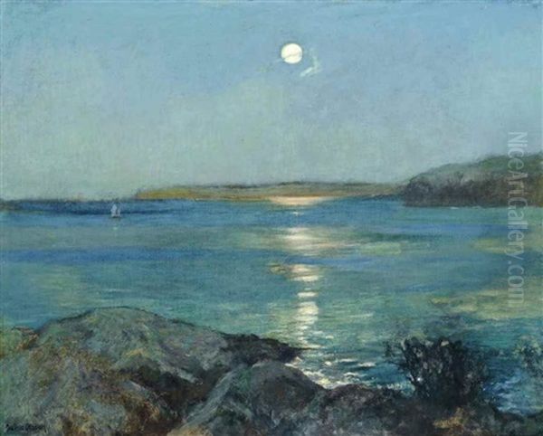 The Rising Moon Oil Painting by Julius Olsson