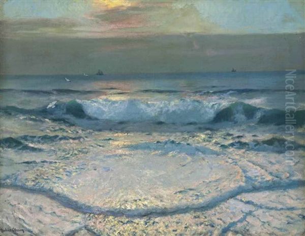 Evening Waves Oil Painting by Julius Olsson