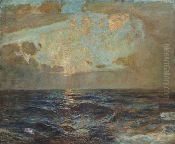 St. Ives: Golden Dawn Oil Painting by Julius Olsson