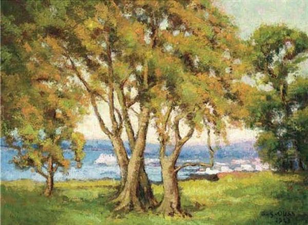 Trees On The Coast Oil Painting by Julius Olsson