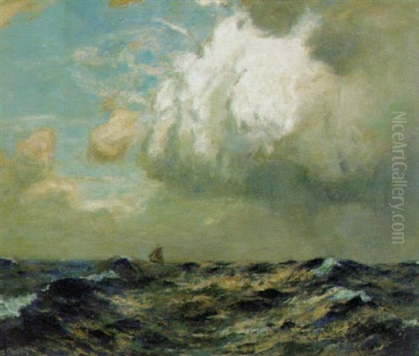 Meeresbrandung Bei Aufziehendem Gewitter Oil Painting by Julius Olsson