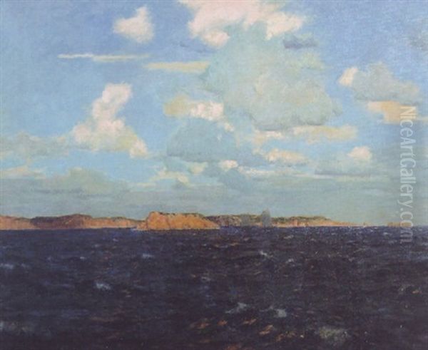 The Evening Seascape Looking Towards Mewstone Oil Painting by Julius Olsson