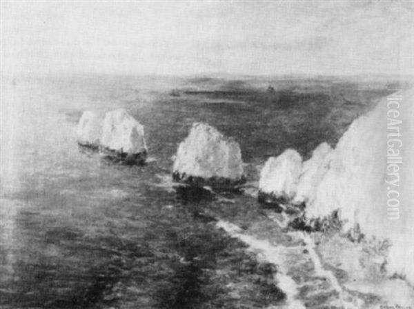 The Needles And Entrance To The Solent Oil Painting by Julius Olsson