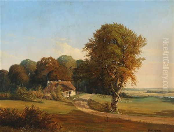 A Summer Landscape Oil Painting by Peter Olsted