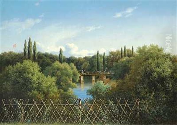 Udsigt Fra Schacks Bastion Mod Broen Foran Vesterport Oil Painting by Peter Olsted