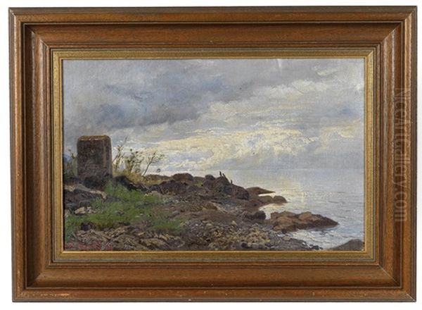 Steinige Kustenlandschaft Oil Painting by Carl (Karl, Charles) O'Lynch of Town